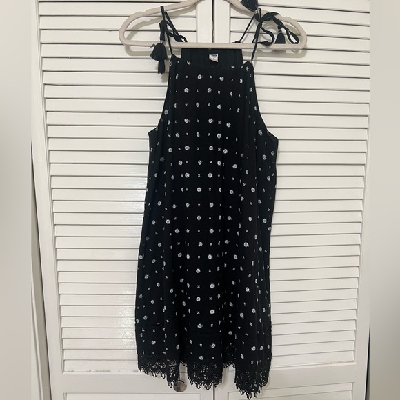 Old Navy black N white Tie shoulder swing dress Size S - Picture 10 of 13